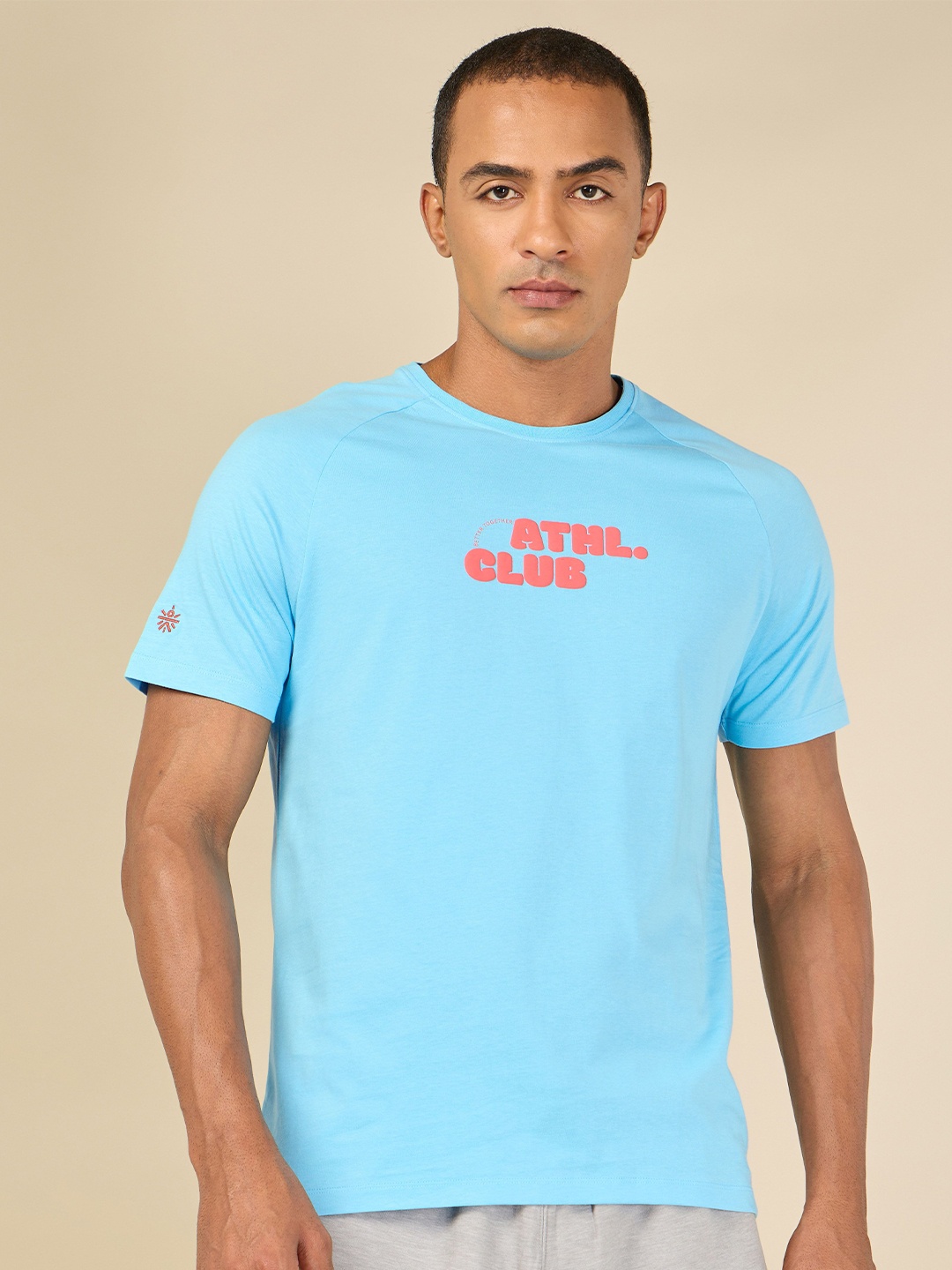 

CULT Men Bio Finish Typography Printed T-shirt, Blue