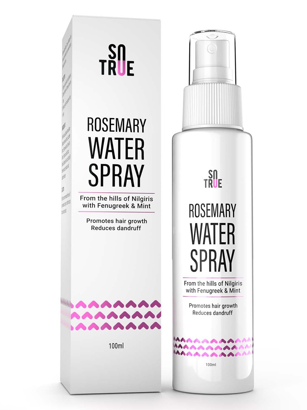 

SOTRUE Rosemary Water Spray For Hair Growth with Fenugreek & Mint -100ml, White