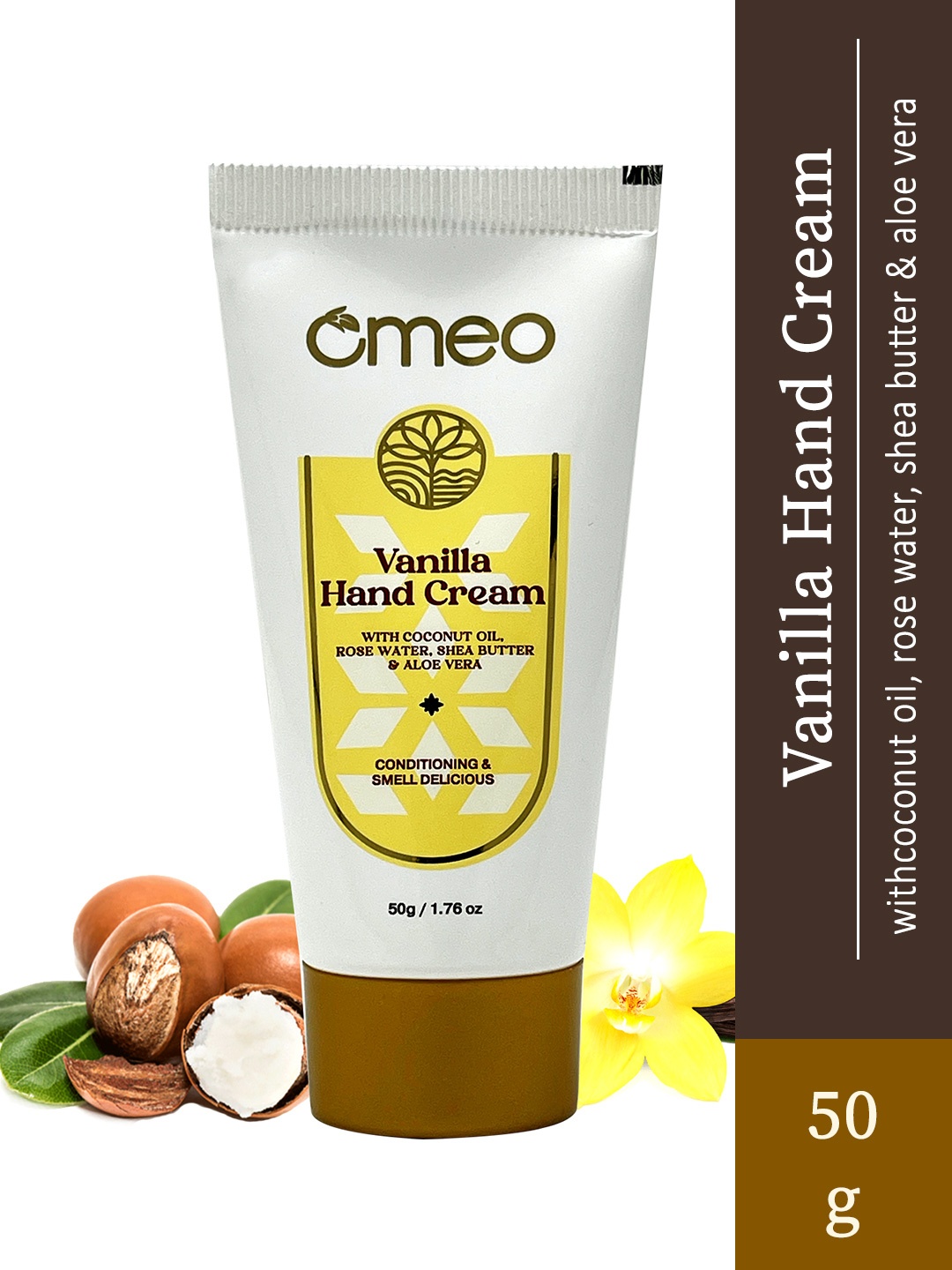 

Omeo Vanilla Hand Cream- 50g, Yellow