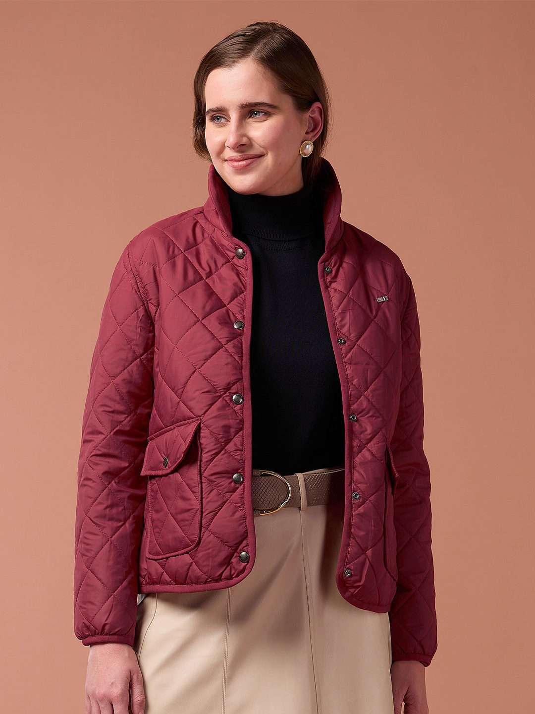 

U.S. Polo Assn. Women Solid Quilted Puffer Jacket, Maroon