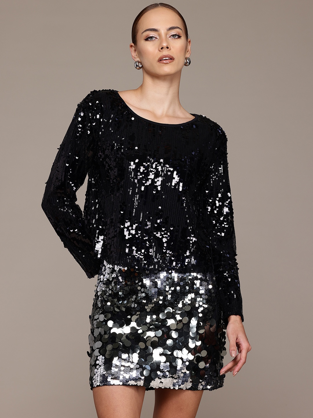 

bebe Embellished Top, Black