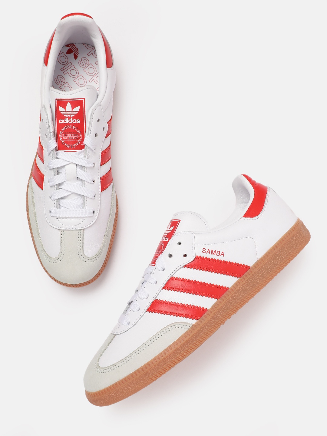 

ADIDAS Originals Women Samba Og Striped Leather Sneakers, White