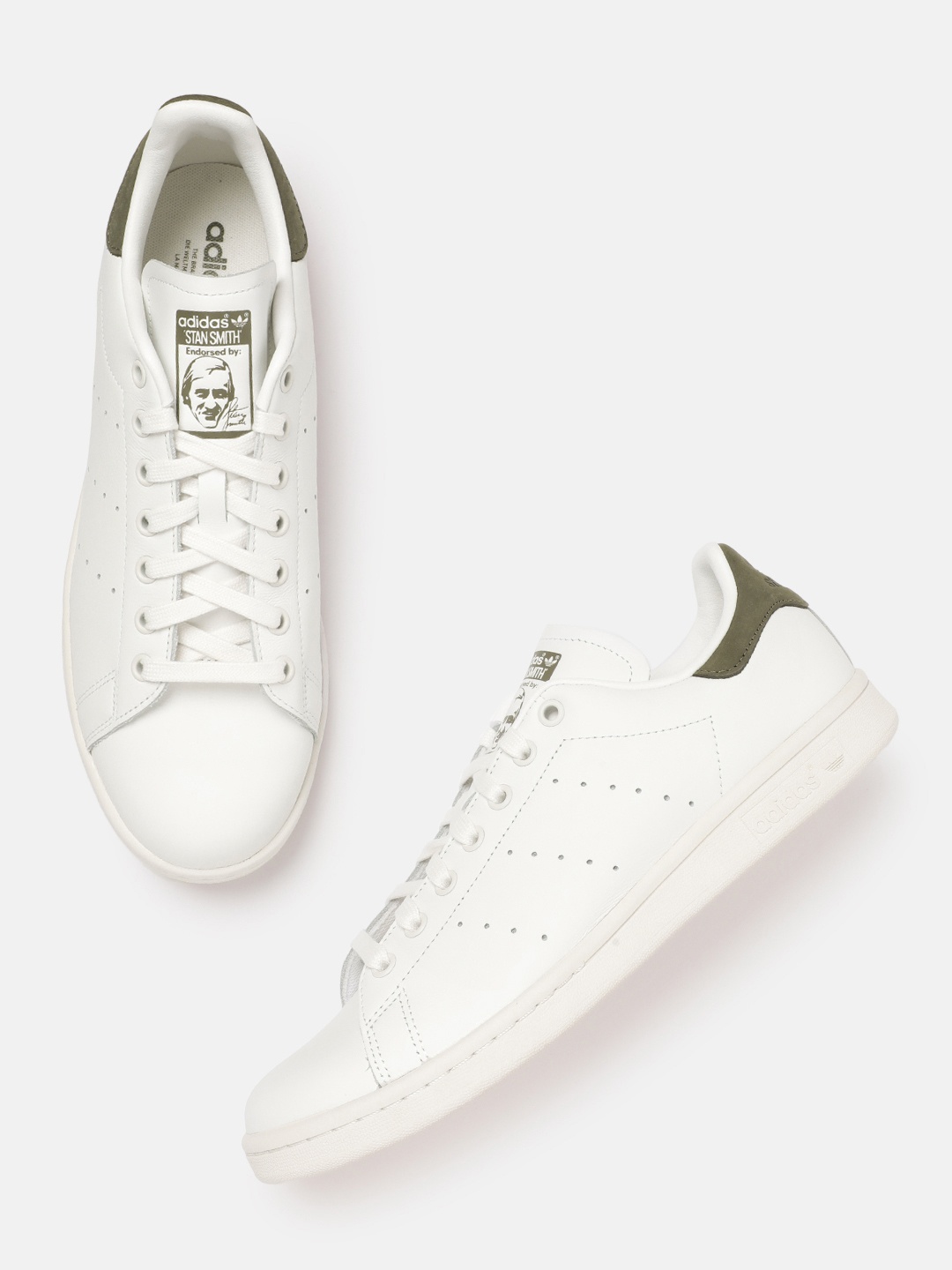 

ADIDAS Originals Men Perforated Leather Stan Smith Sneakers, White