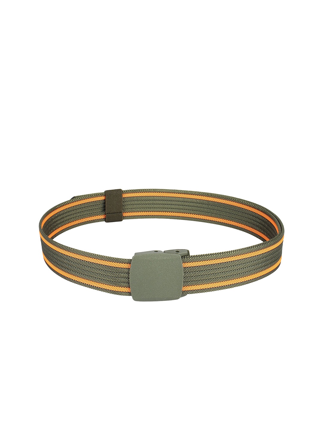 

WINSOME DEAL Men Slider Buckle Closure Textured Casual Belt, Green