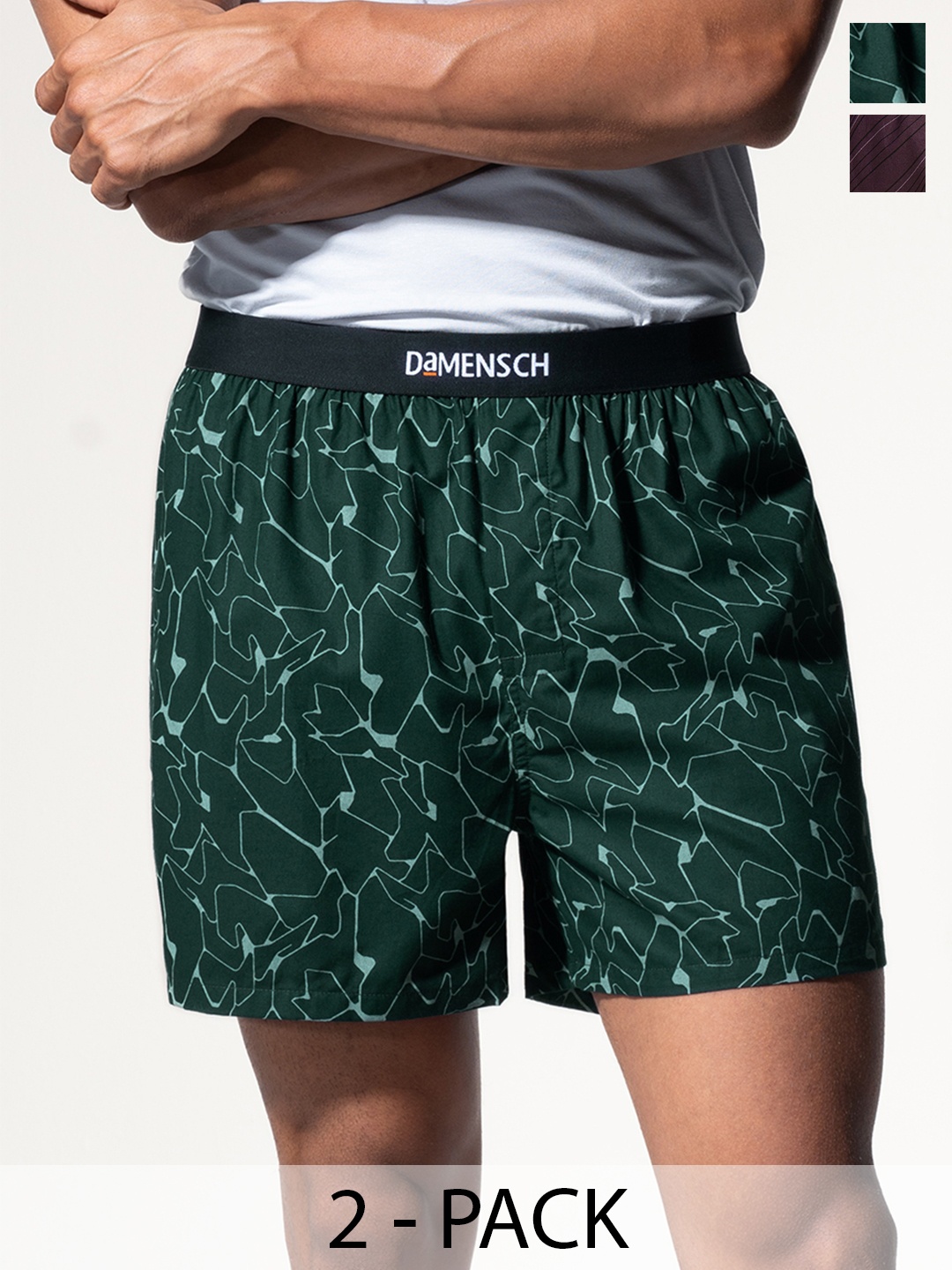 

DaMENSCH Breeeze Men Ultralight Cotton Inner Boxers Gift Box -MX1084-MX2075, Green