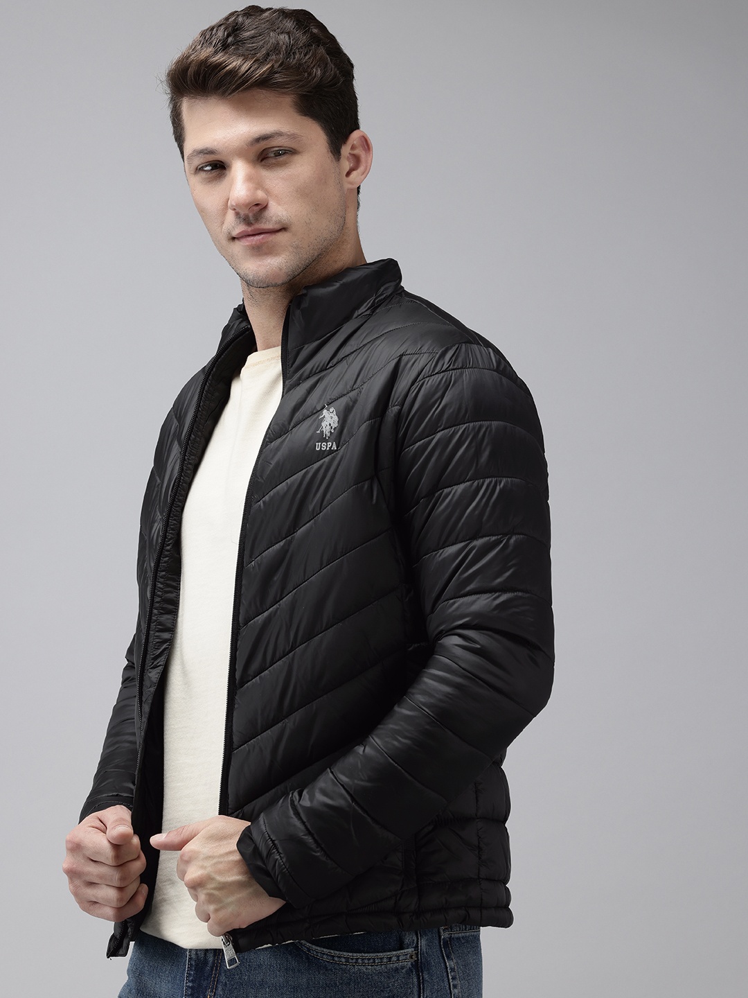 

U.S. Polo Assn. Denim Co. Mock Collar Padded Jacket, Black