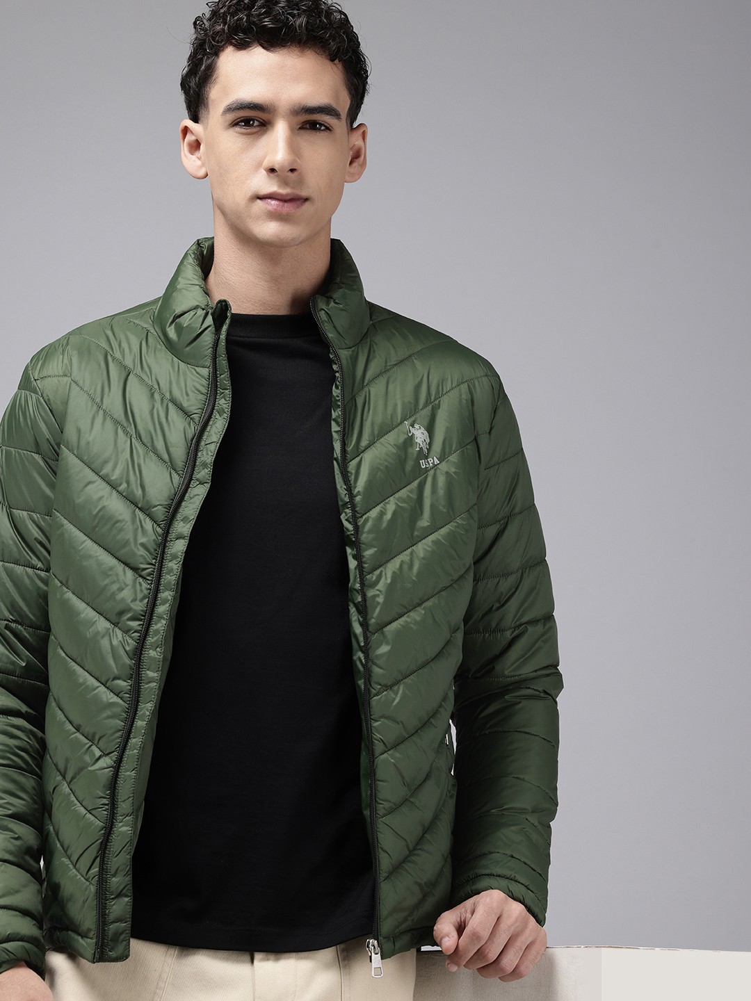 

U.S. Polo Assn. Denim Co. Mock Collar Puffer Jacket, Green