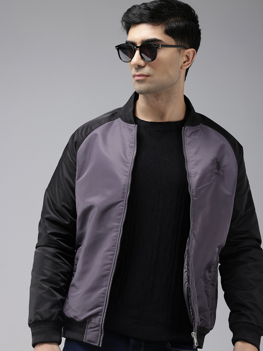 

U.S. Polo Assn. Denim Co. Raglan Sleeves Bomber Jacket, Blue