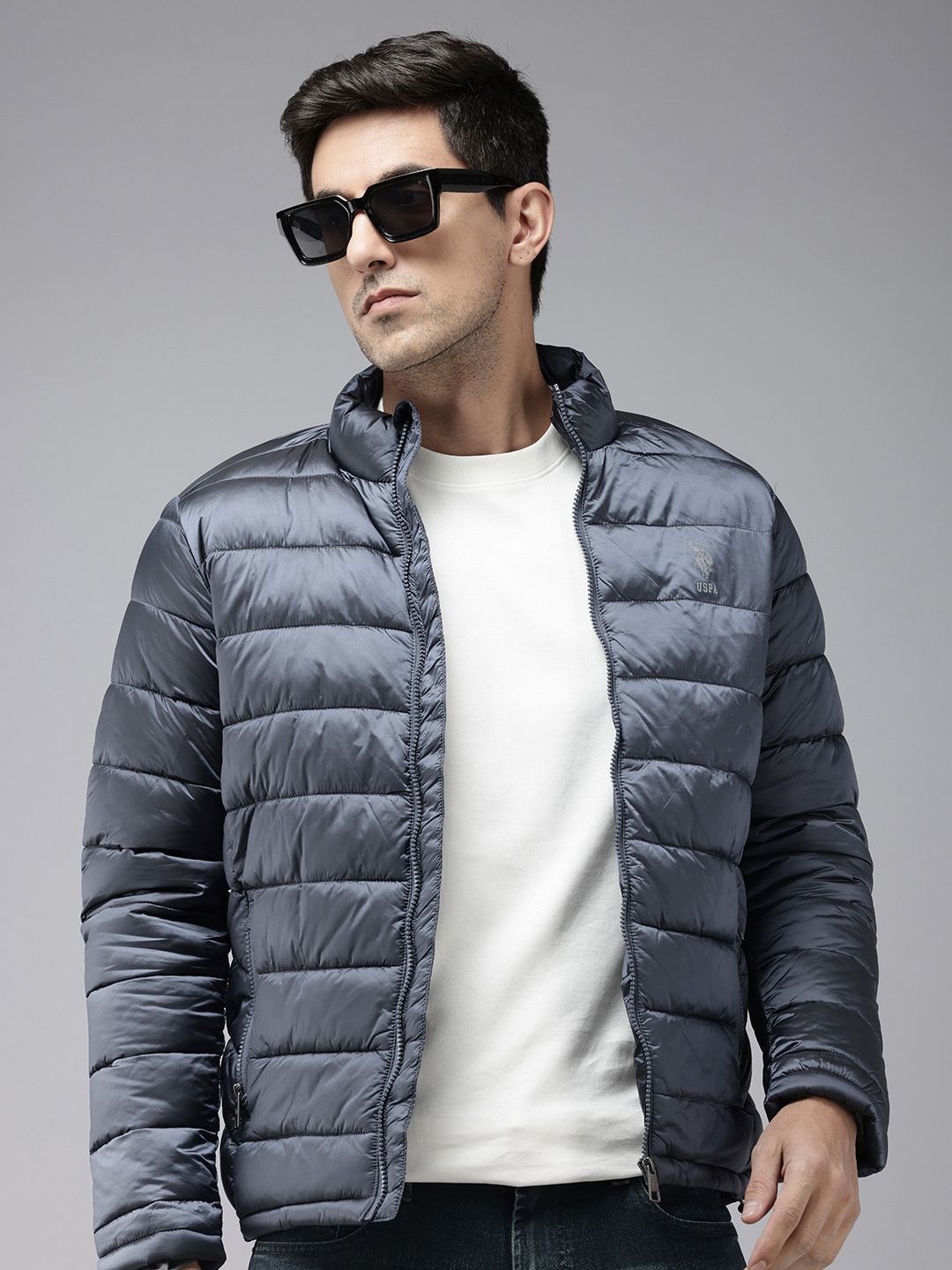 

U.S. Polo Assn. Denim Co. Mock Collar Long Sleeves Puffer Jacket, Blue
