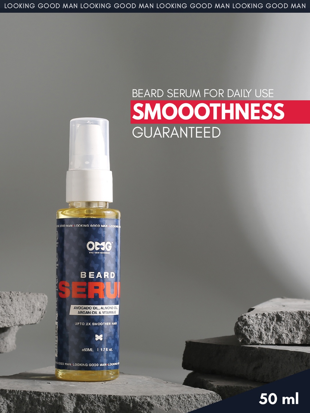 

OnlyMenGrooming Men Beard Serum Enriched with Essential Oils & Vitamin E 50ml, Blue
