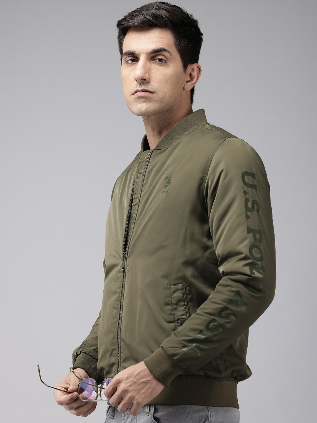 

U.S. Polo Assn. Mock Collar Bomber Jacket, Olive