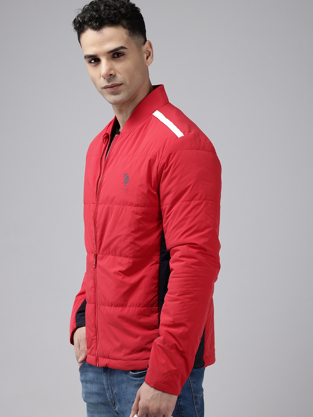 

U.S. Polo Assn. Colourblocked Padded Jacket, Red