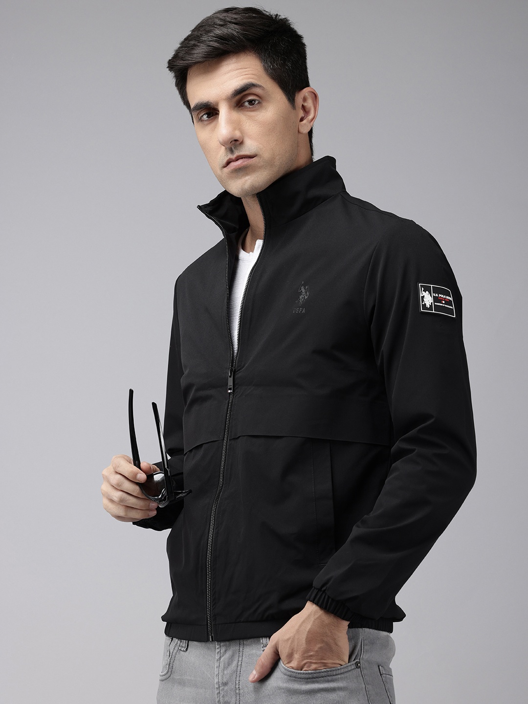 

U.S. Polo Assn. Mock Collar Tailored Jacket, Black