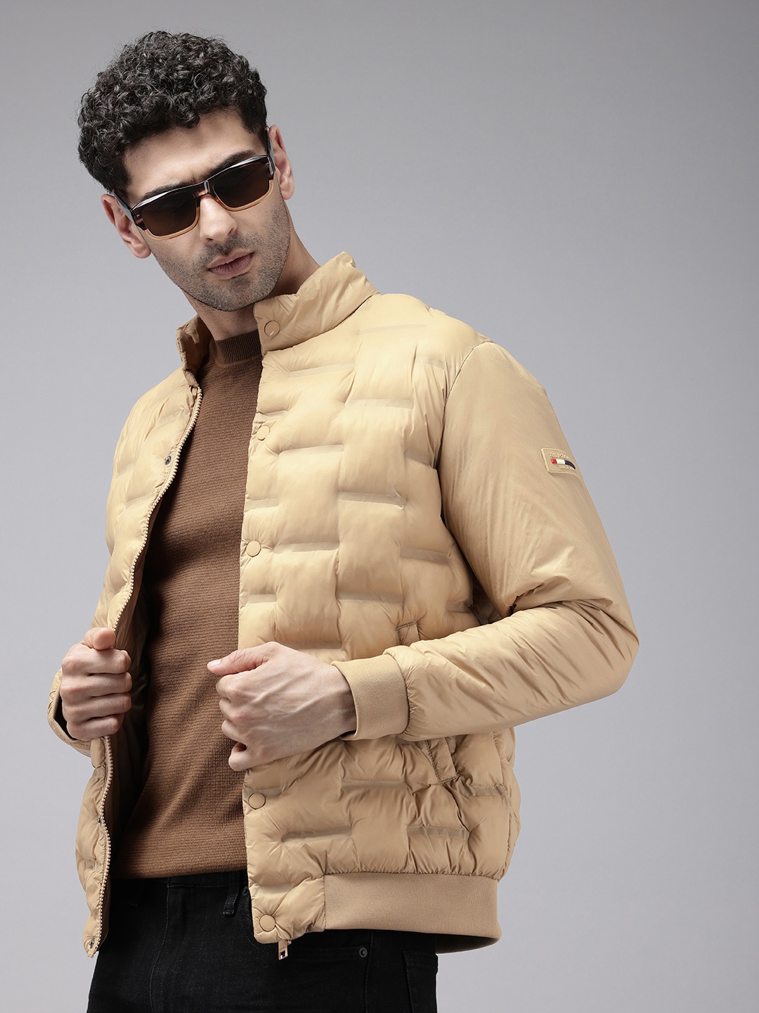 

U.S. Polo Assn. Mock Collar Padded Bomber Jacket, Khaki