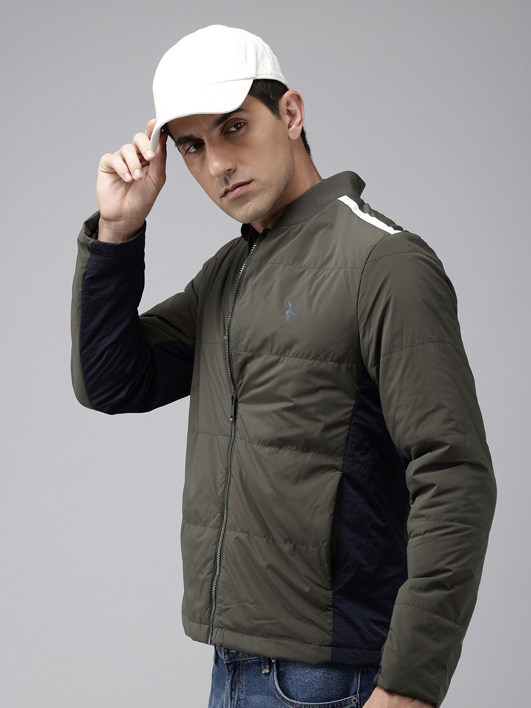 

U.S. Polo Assn. Colourblocked Padded Jacket, Olive