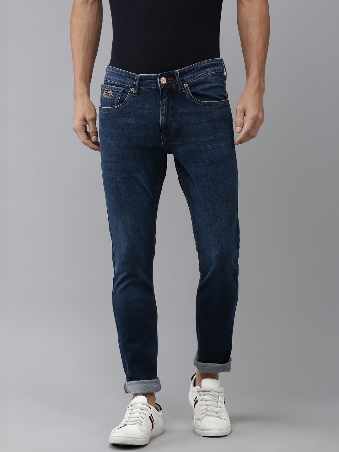 

U.S. Polo Assn. Denim Co. Men Brandon Slim Tapered Fit Light Fade Stretchable Jeans, Blue