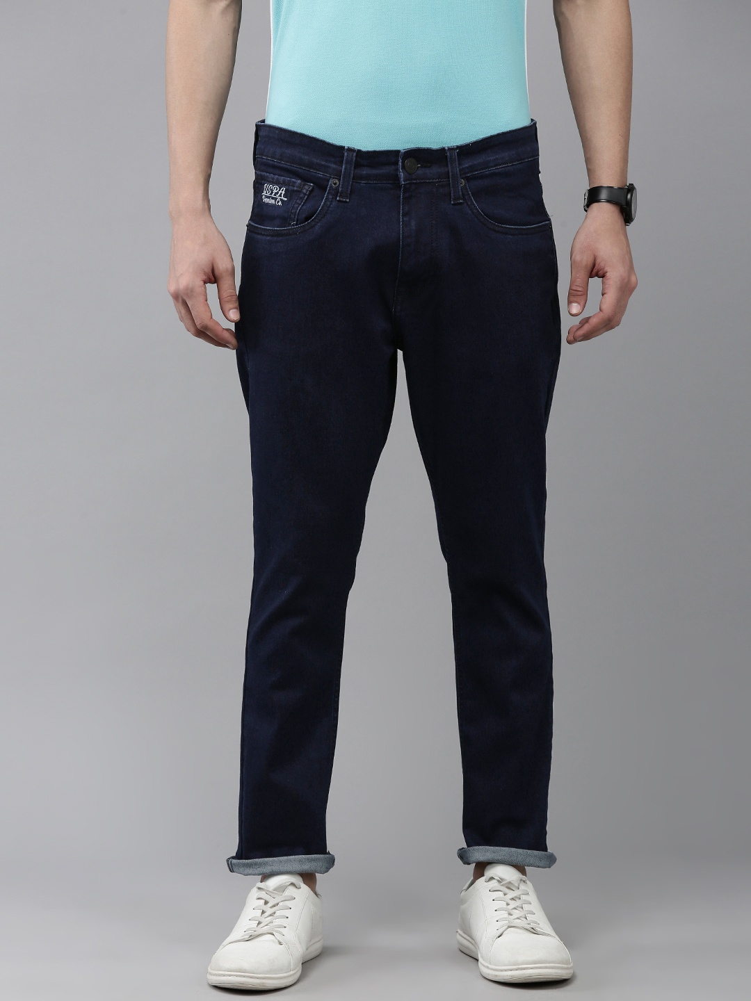 

U.S. Polo Assn. Denim Co. Men Cropped Skinny Fit Stretchable Jeans, Blue