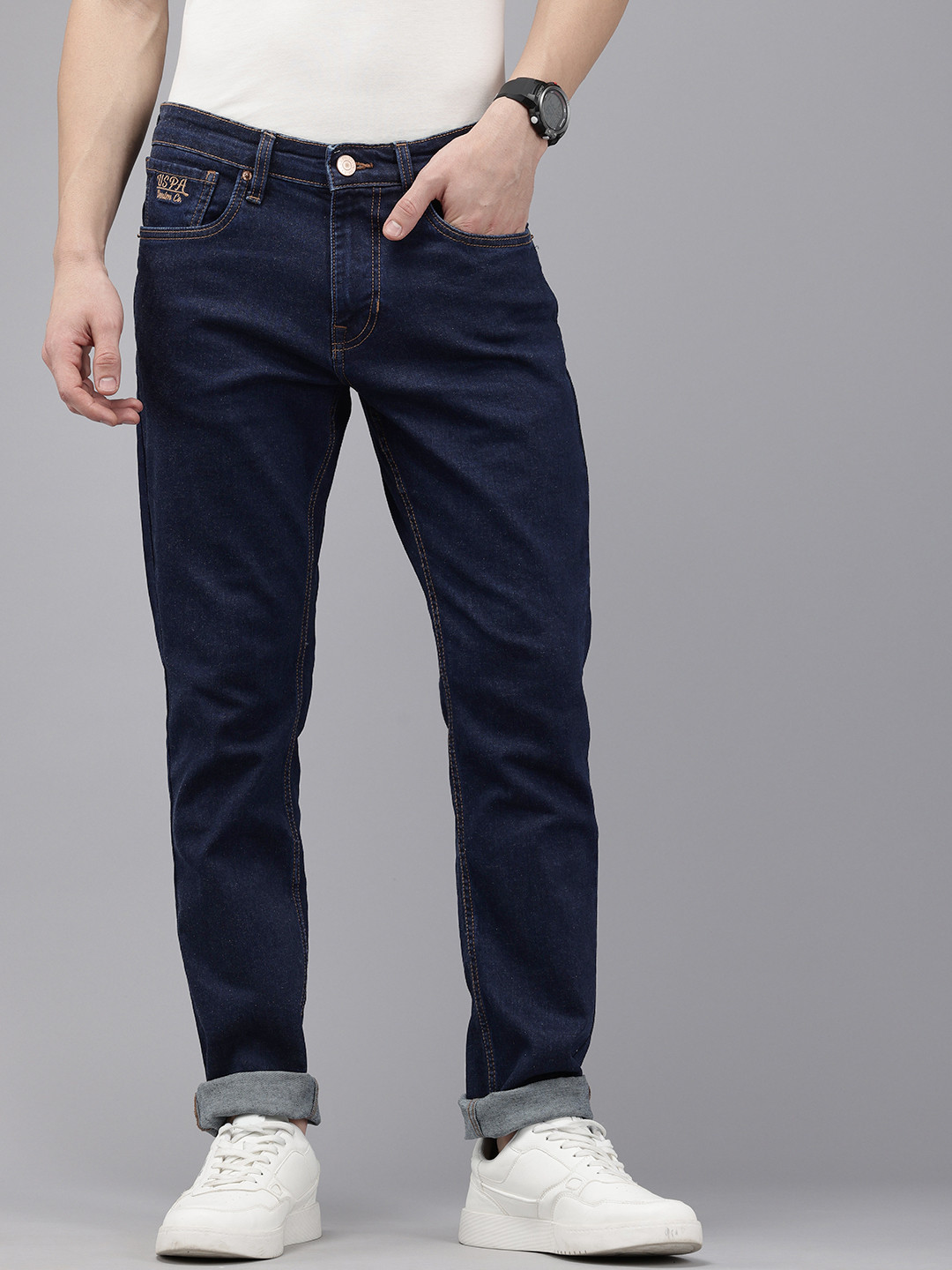 

U.S. Polo Assn. Denim Co. Men Brandon Slim Tapered Fit Stretchable Jeans, Blue