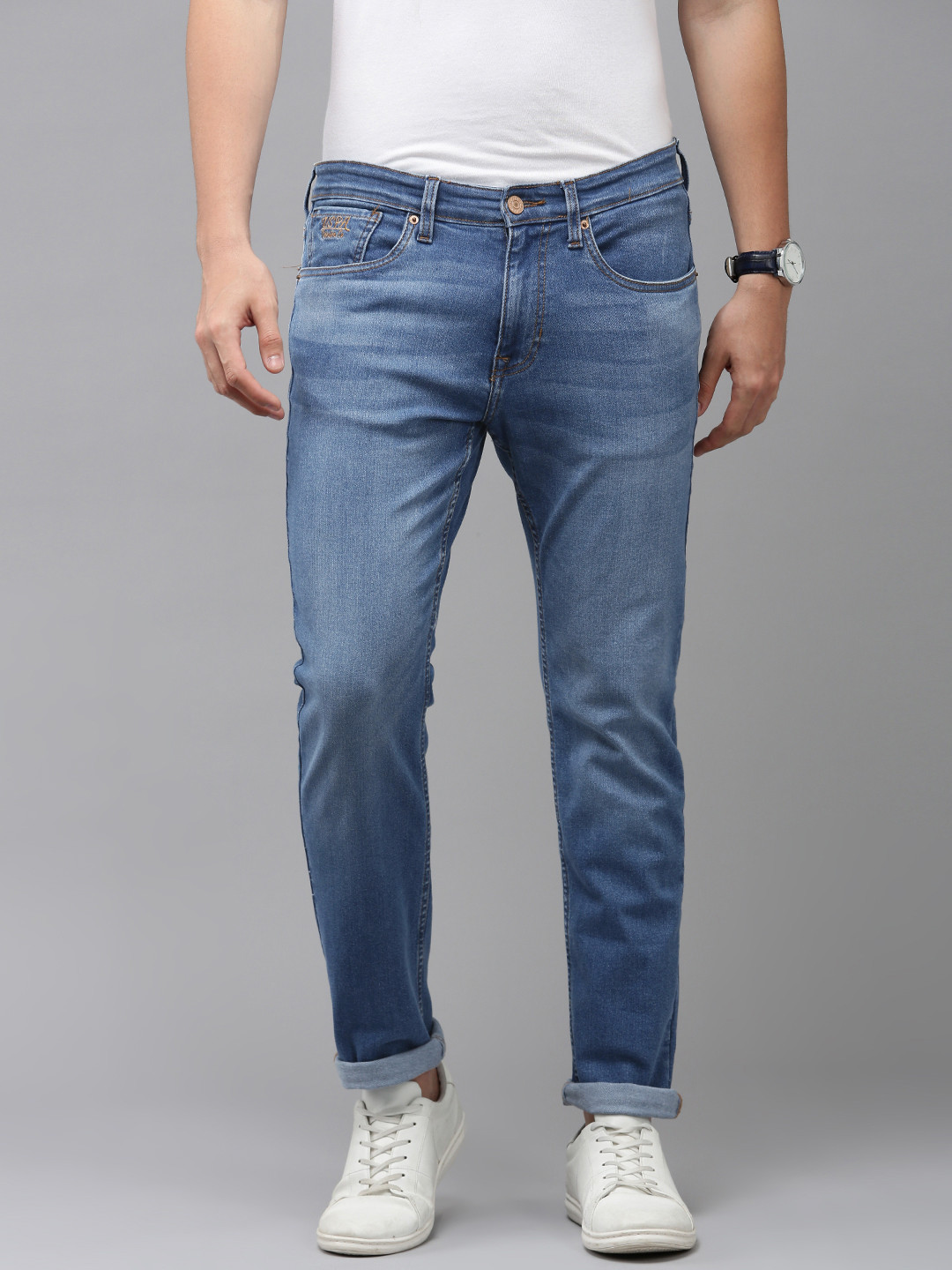 

U.S. Polo Assn. Denim Co. Men Brandon Slim Fit Light Fade Stretchable Jeans, Blue