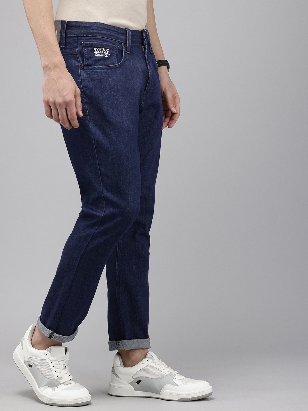 

U.S. Polo Assn. Denim Co. Men Henry Cropped Skinny Tapered Fit Stretchable Jeans, Blue