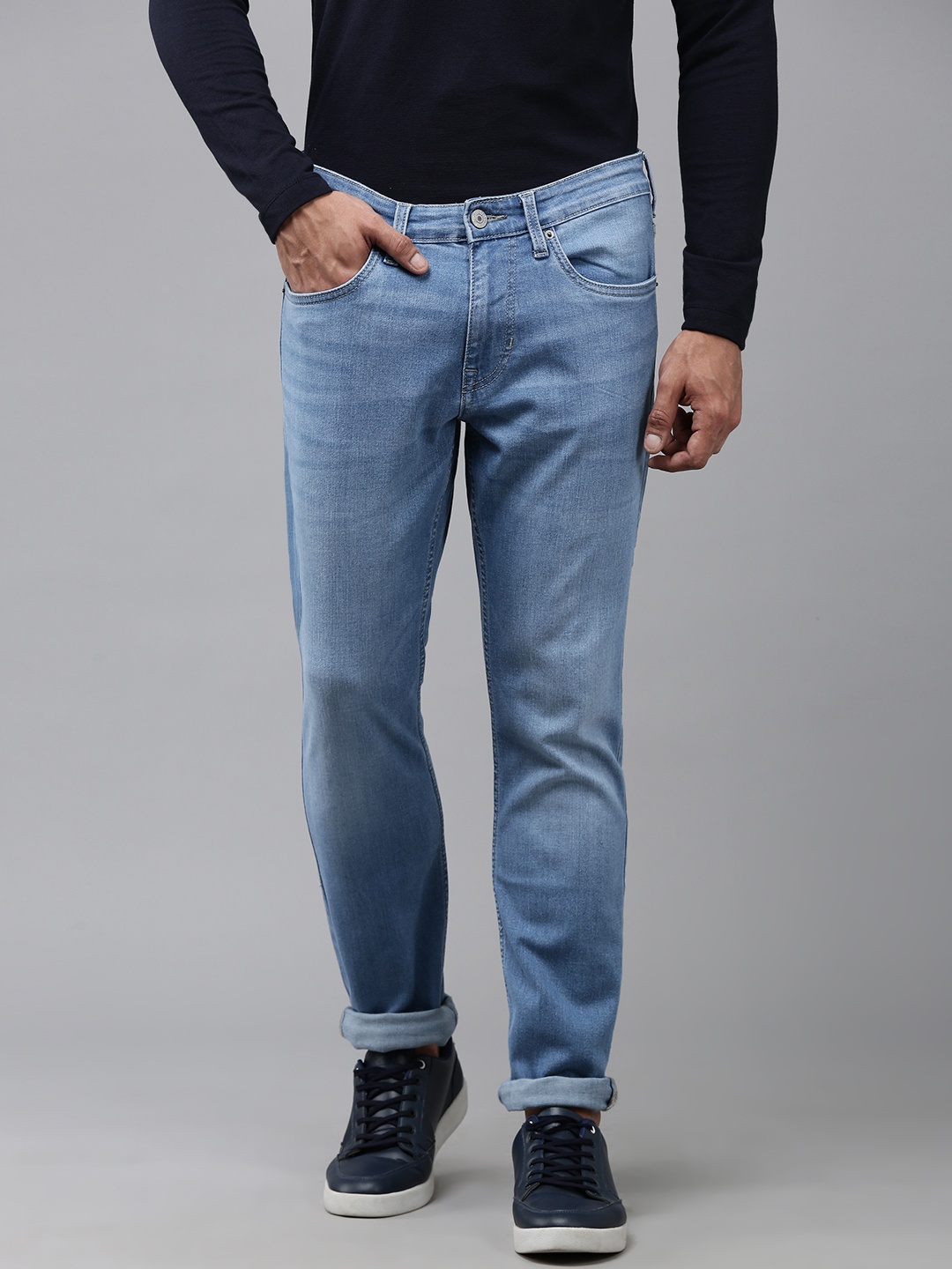 

U.S. Polo Assn. Denim Co. Men Brandon Slim Fit Heavy Fade Stretchable Jeans, Blue