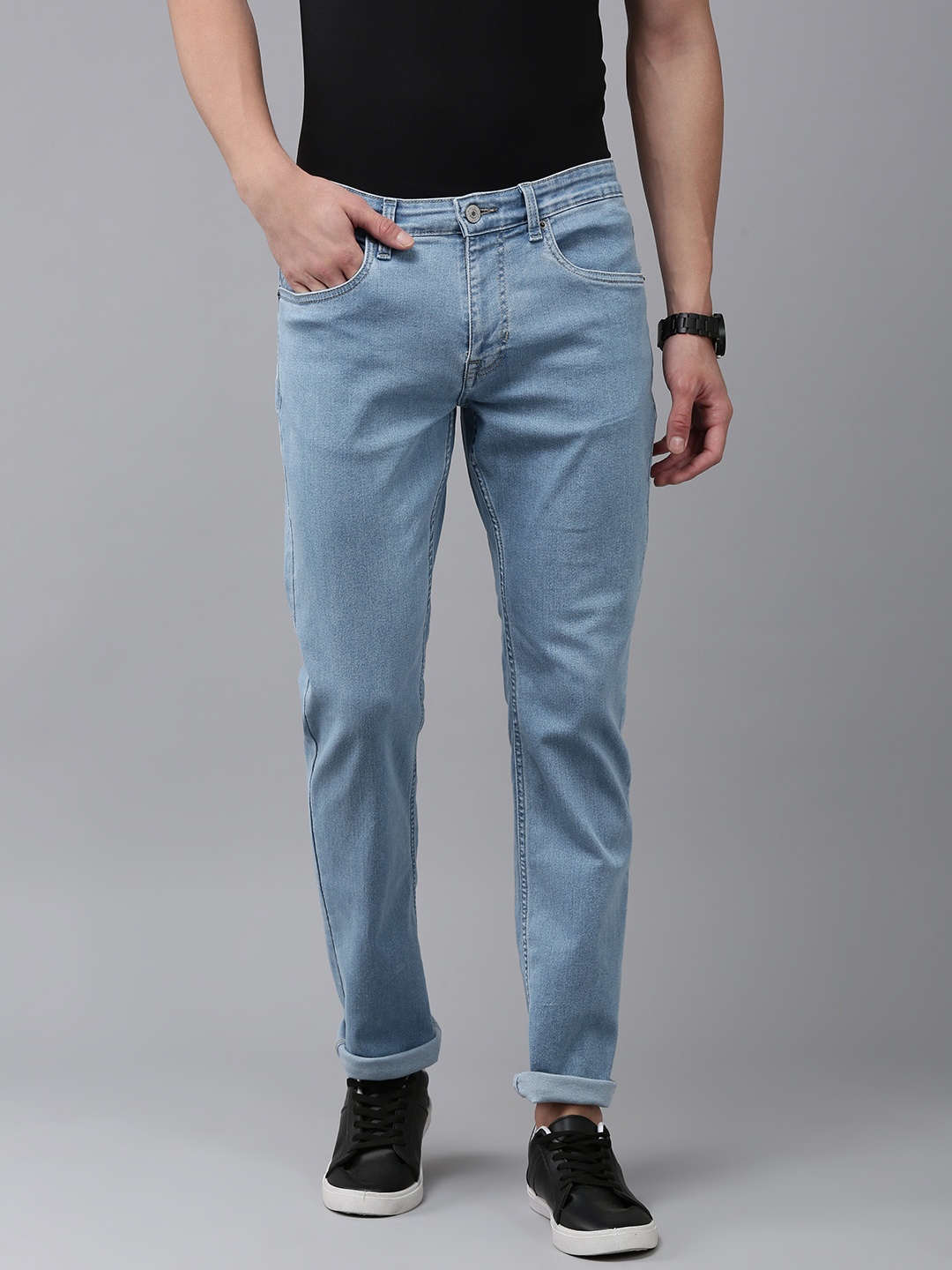 U.S. Polo Assn. Denim Co. Men Brandon Slim Tapered Fit Stretchable Jeans, Blue