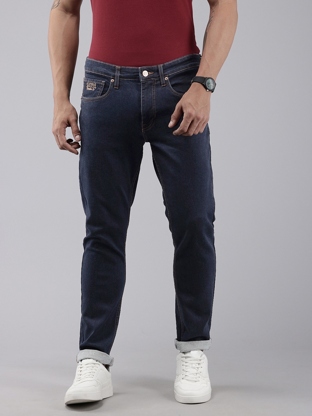

U.S. Polo Assn. Denim Co. Men Brandon Slim Tapered Fit Stretchable Jeans, Blue