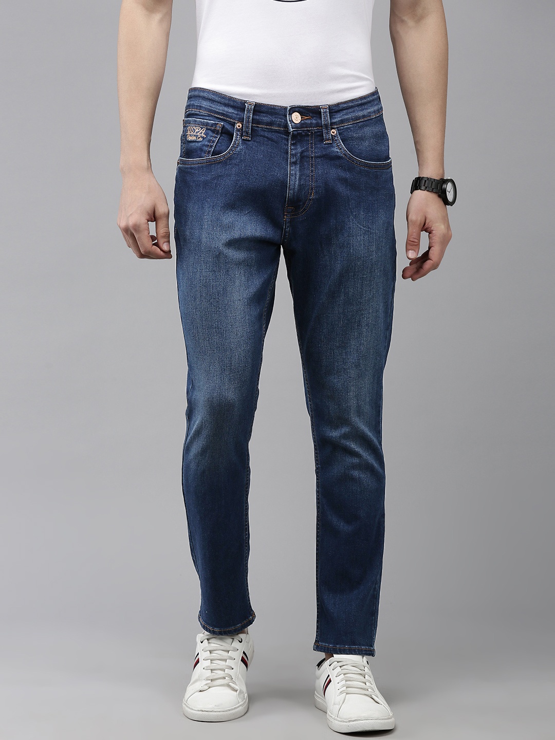 

U.S. Polo Assn. Denim Co. Men Henry Skinny Fit Light Fade Stretchable Jeans, Blue