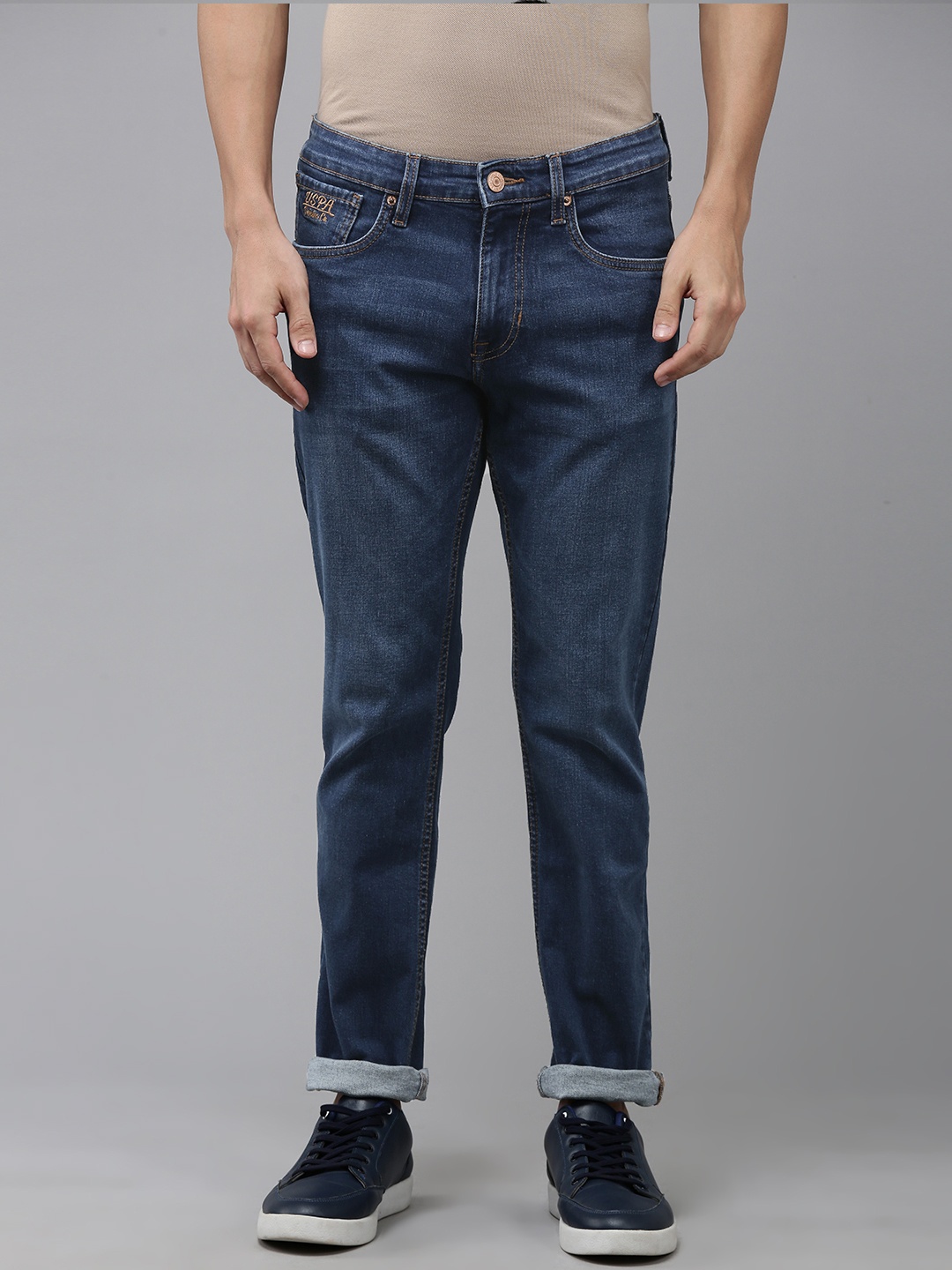 

U.S. Polo Assn. Denim Co. Men Brandon Slim Fit Light Fade Stretchable Jeans, Blue