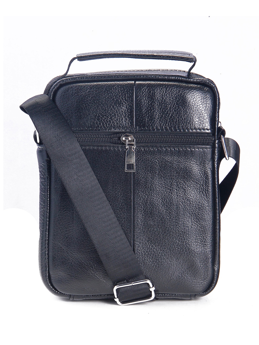 

Calvadoss Leather Structured Sling Bag with Tasselled, Black