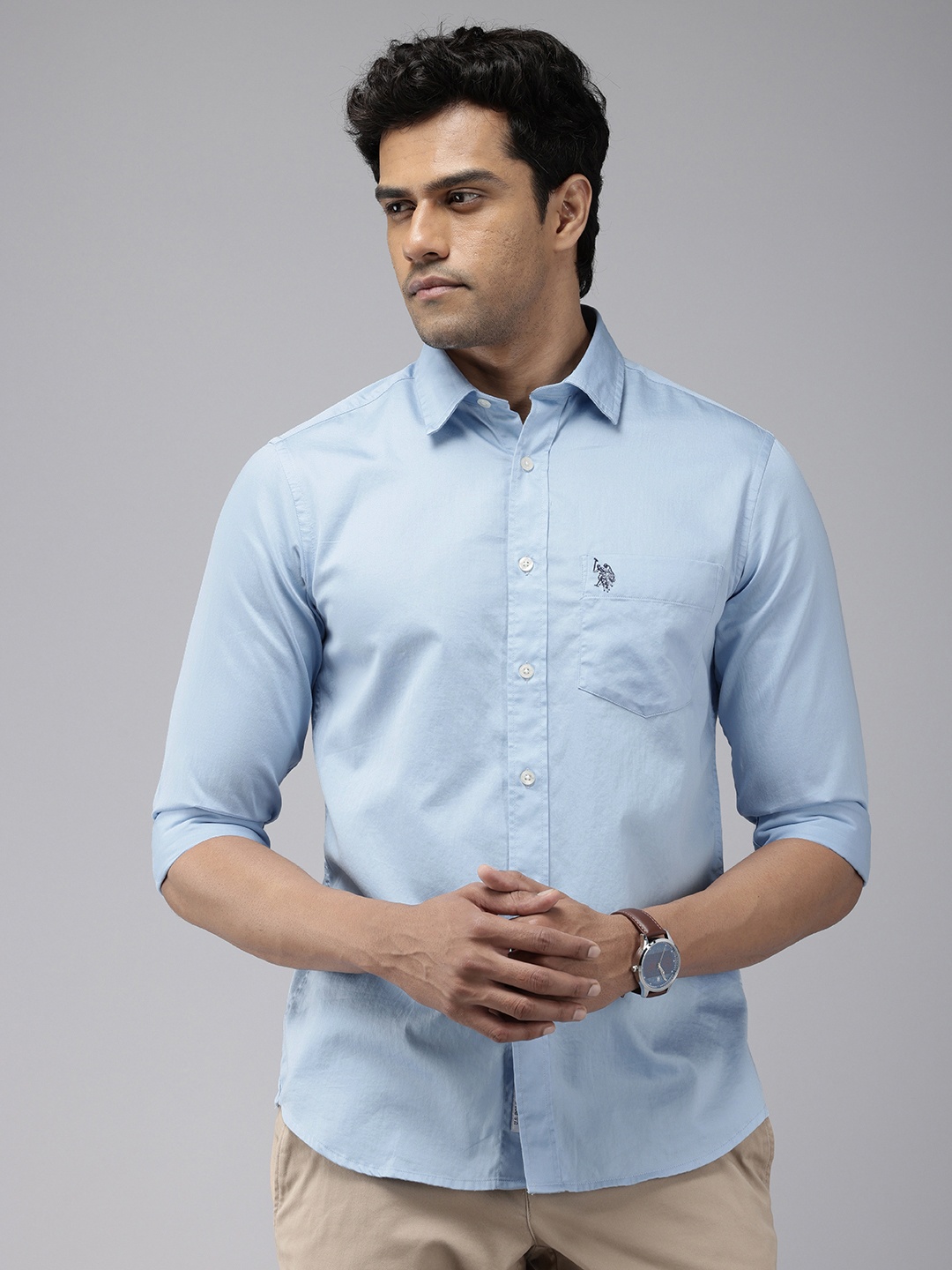 

U.S. Polo Assn. Pure Cotton Tailored Fit Casual Shirt, Blue