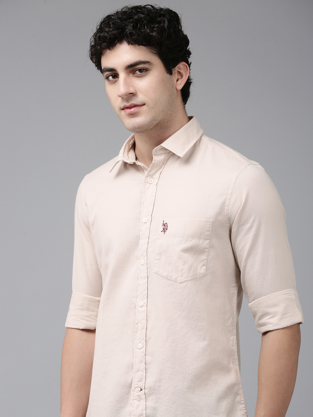 

U.S. Polo Assn. Tailored Fit Pure Cotton Casual Shirt, Beige