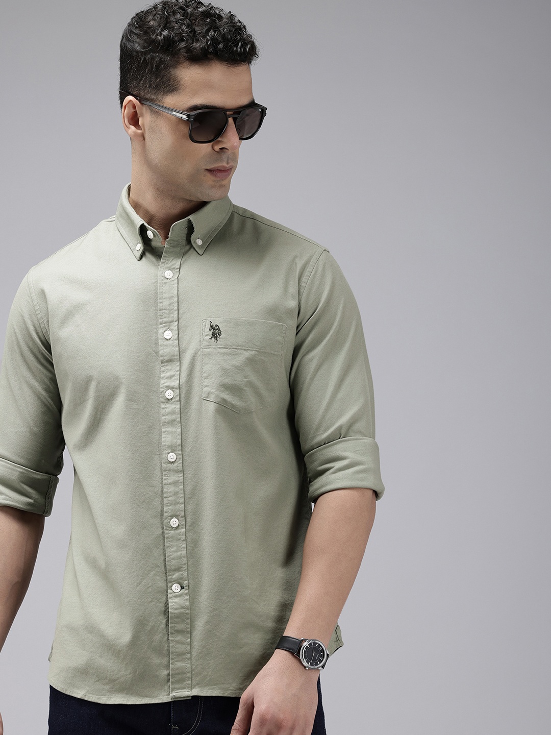 

U.S. Polo Assn. Tailored Fit Button-Down Collar Casual Shirt, Green