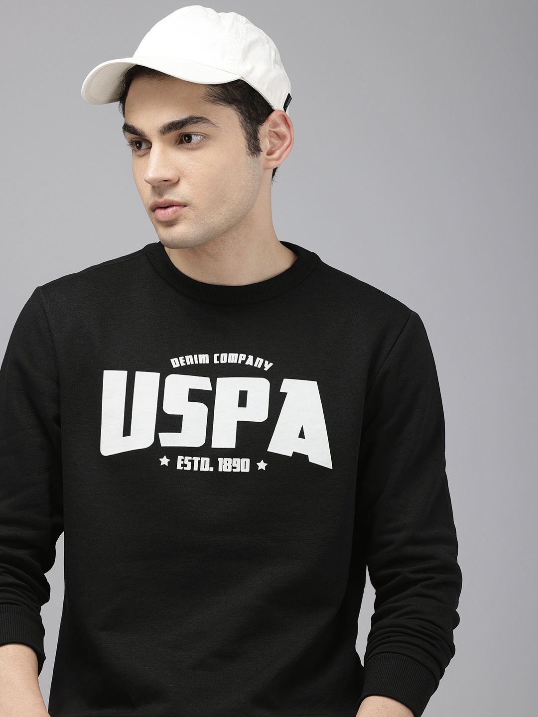 

U.S. Polo Assn. Denim Co. Brand Logo Printed Sweatshirt, Black