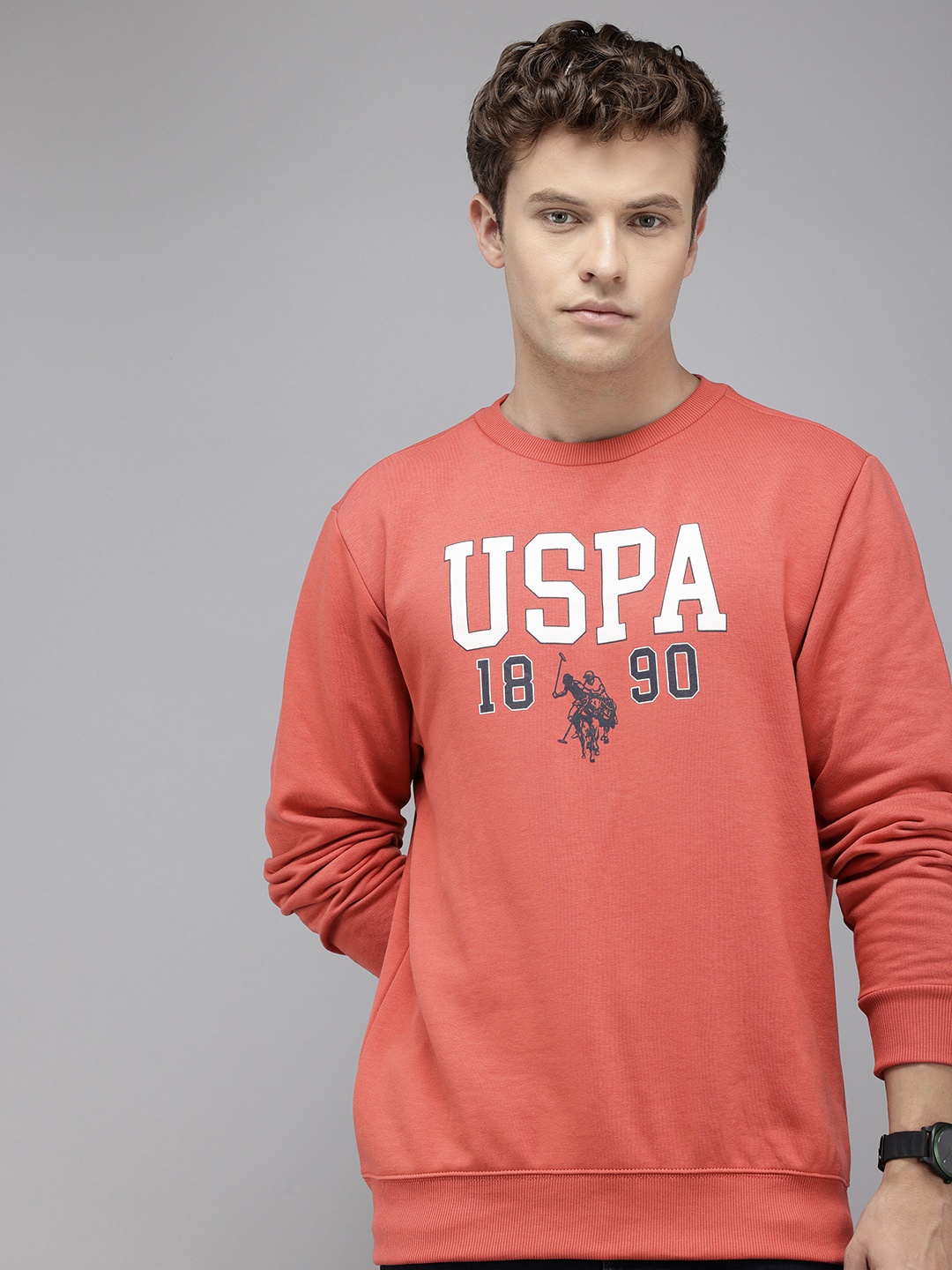 U.S. Polo Assn. Denim Co. Brand Logo Printed Sweatshirt, Red