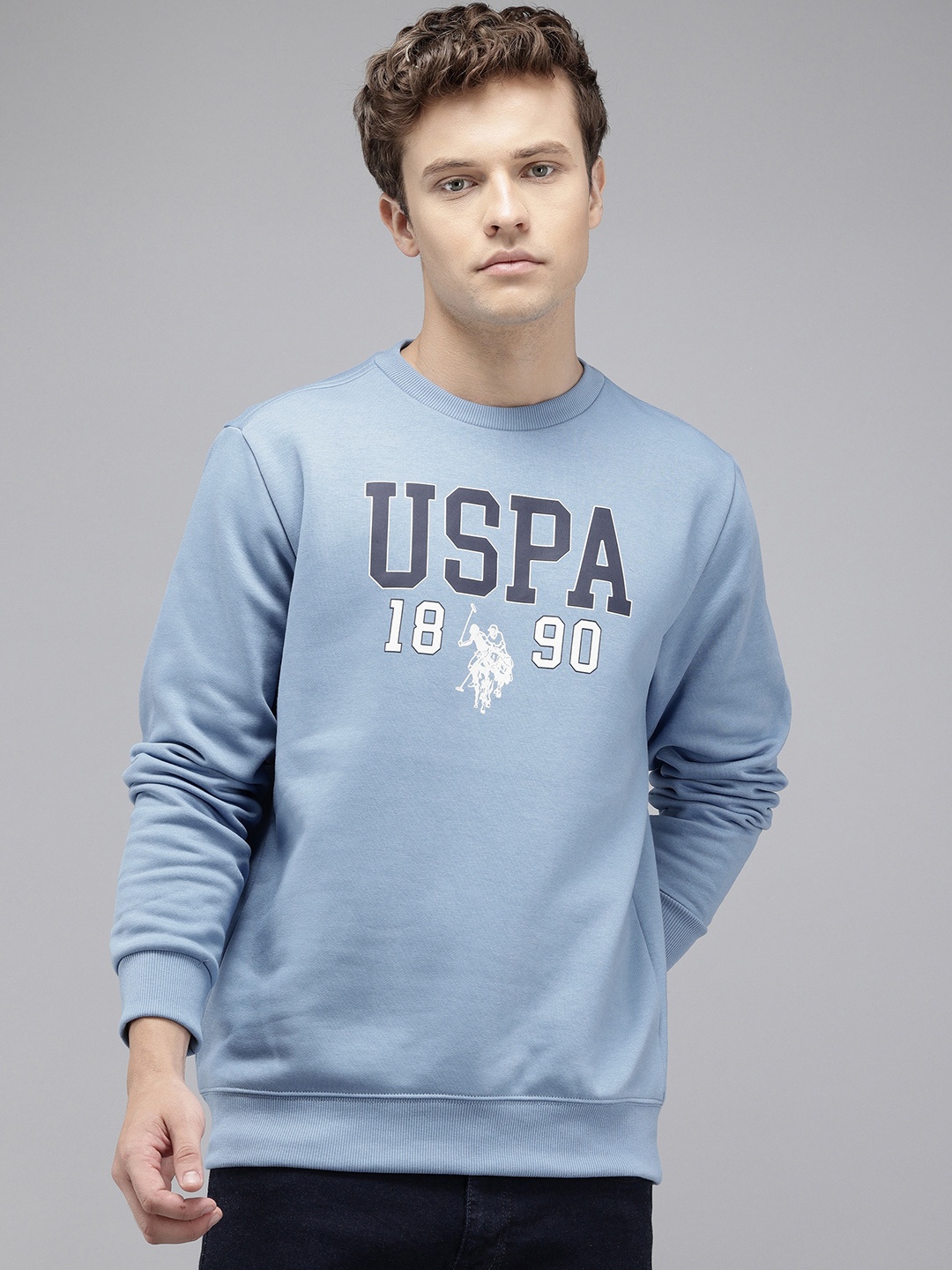 

U.S. Polo Assn. Denim Co. Brand Logo Printed Sweatshirt, Blue