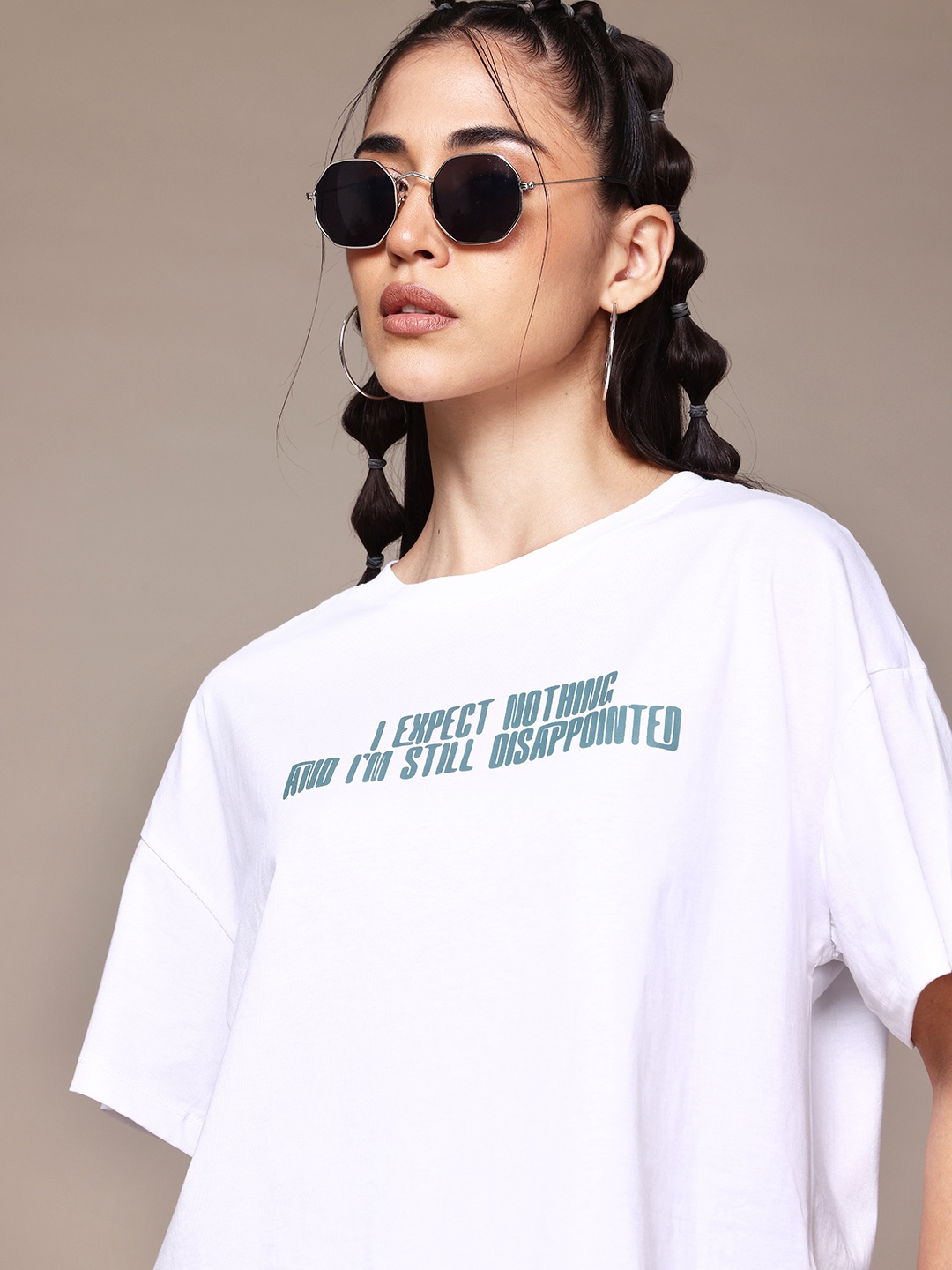 

The Roadster Lifestyle Co. Printed Pure Cotton Oversized T-shirt, White