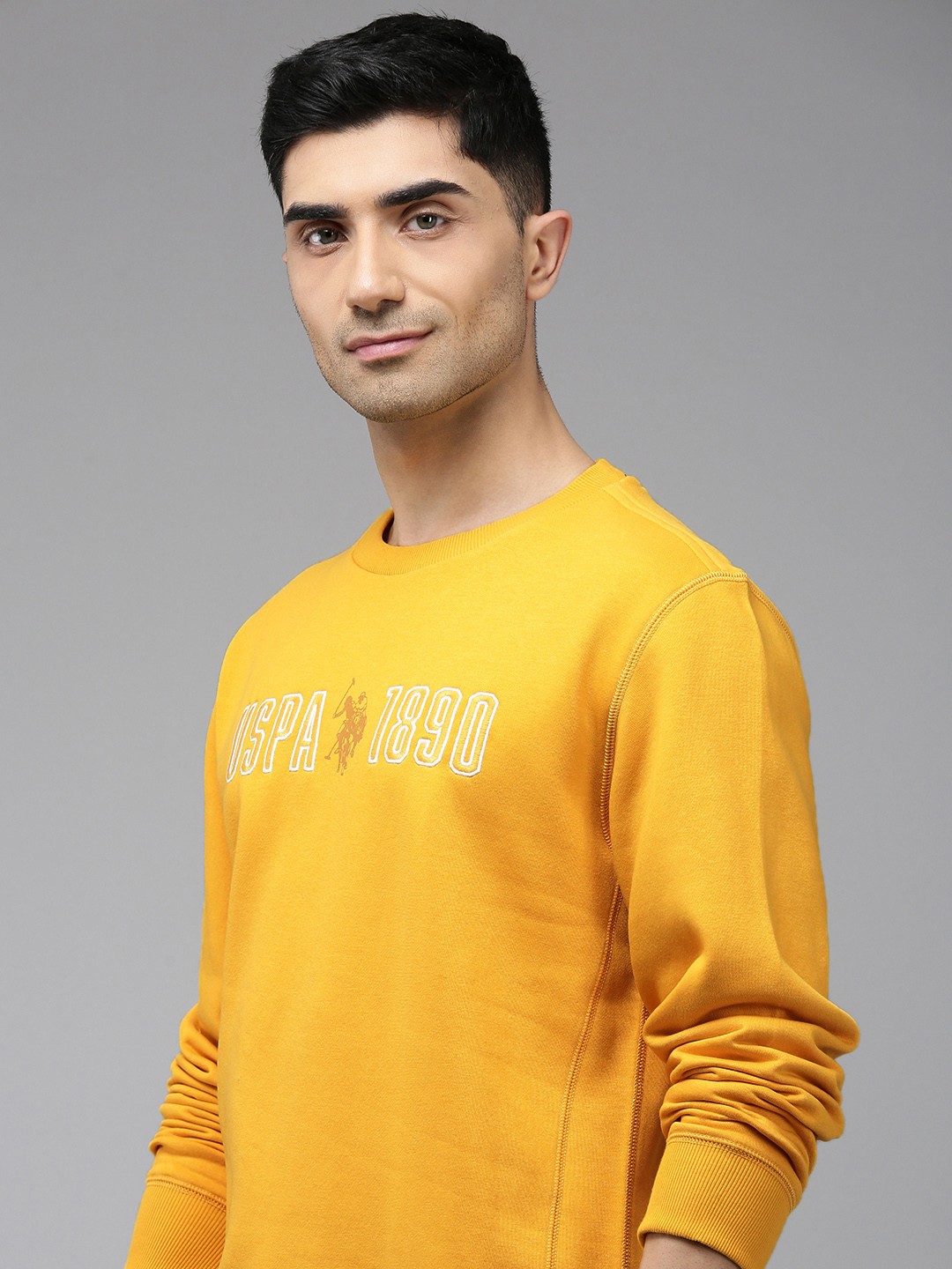 

U.S. Polo Assn. Brand Logo Embroidered Sweatshirt, Mustard