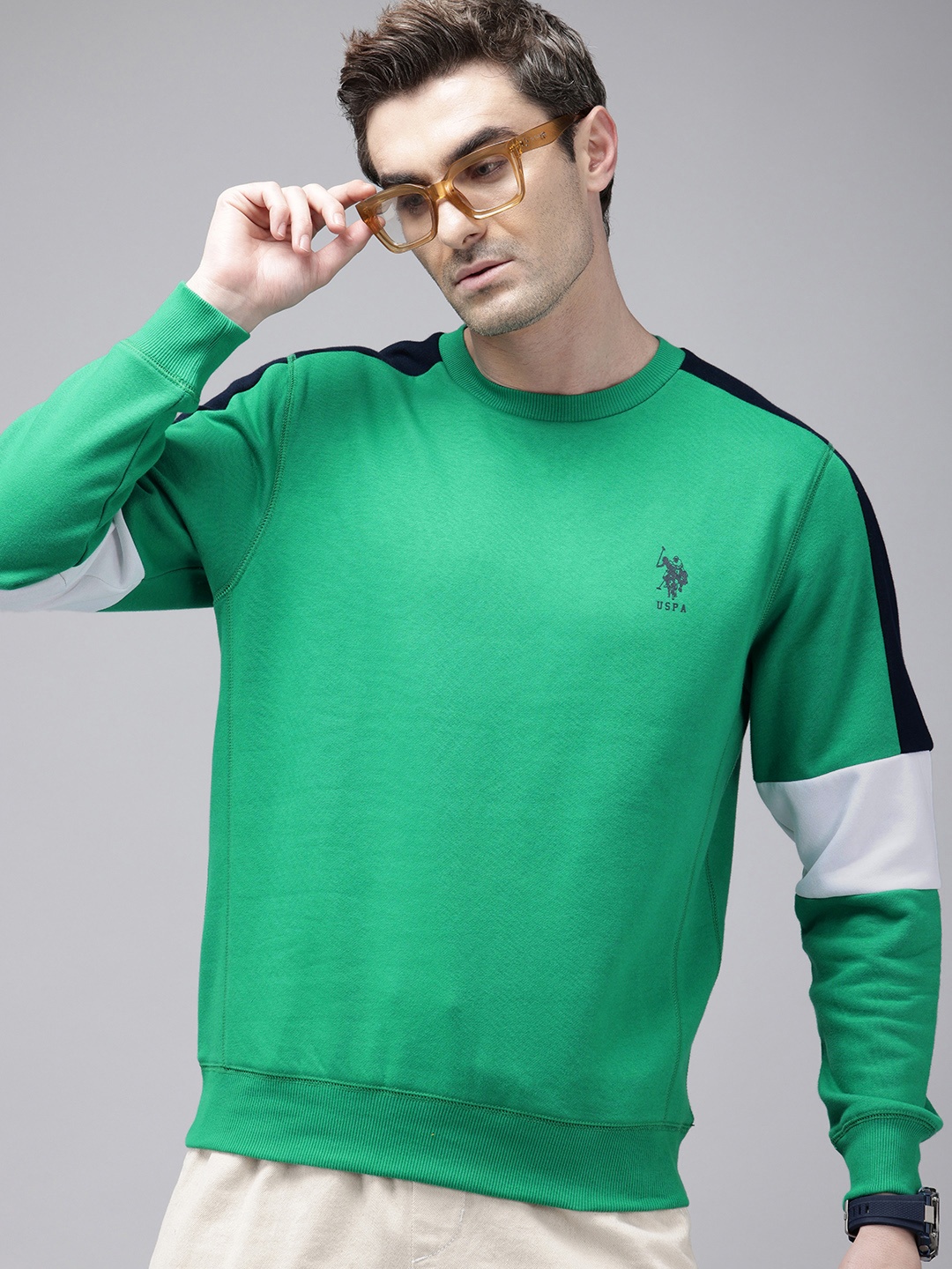

U.S. Polo Assn. Long Sleeves Pullover Sweatshirt, Green