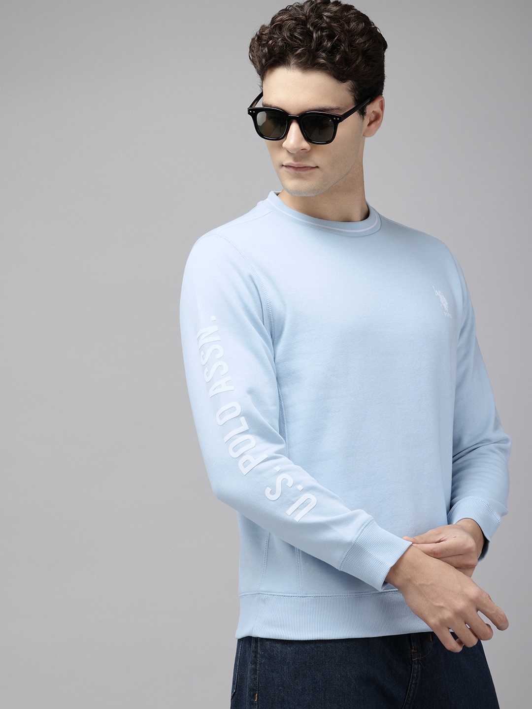

U.S. Polo Assn. Brand Logo Printed Sweatshirt, Blue