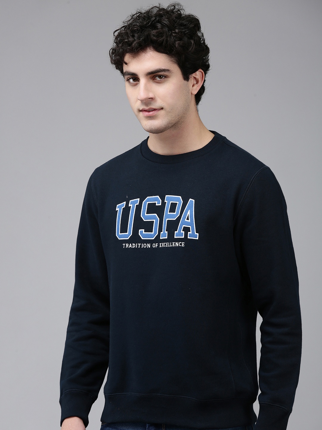 

U.S. Polo Assn. Brand Logo Embroidered Sweatshirt, Navy blue