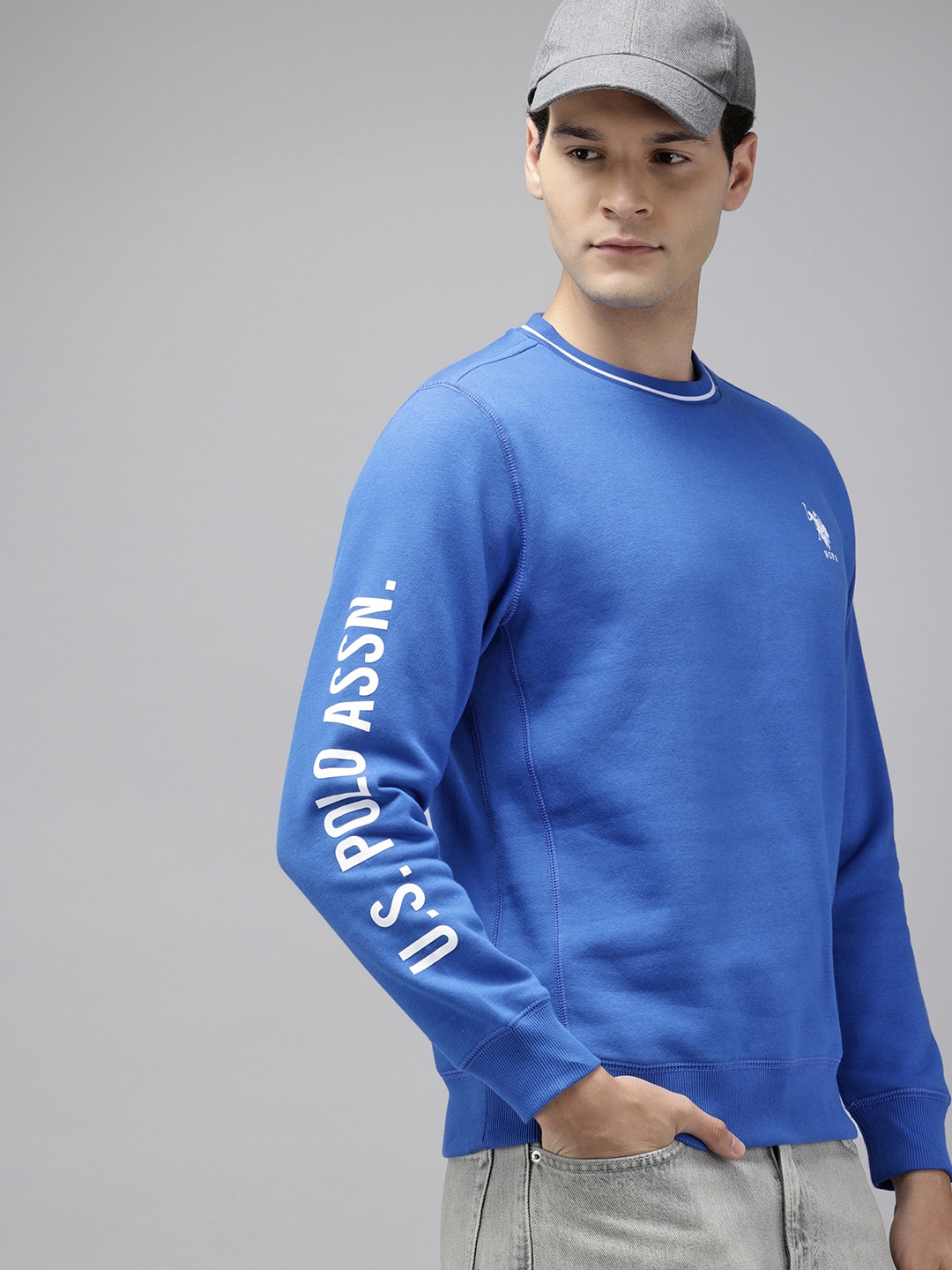 

U.S. Polo Assn. Brand Logo Printed Sweatshirt, Blue