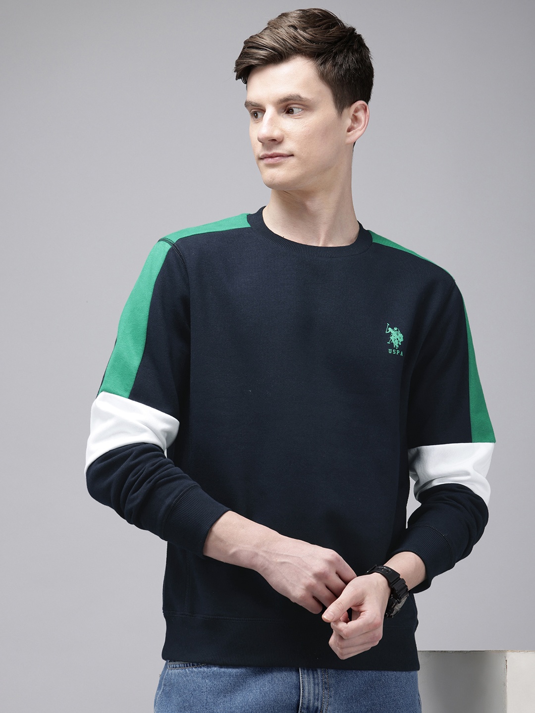 

U.S. Polo Assn. Round Neck Long Sleeves Sweatshirt, Navy blue