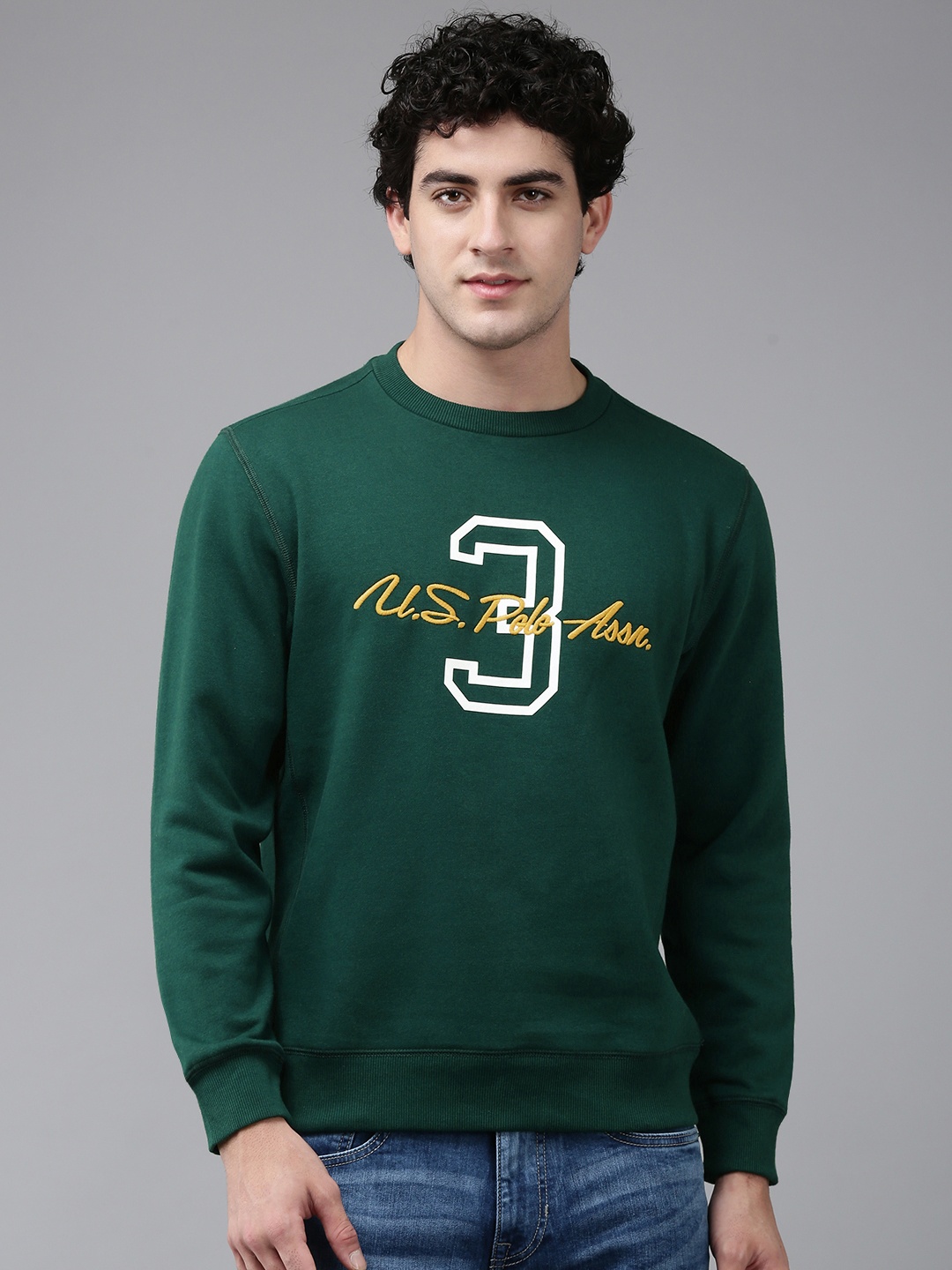 

U.S. Polo Assn. Brand Logo Embroidered Sweatshirt, Teal