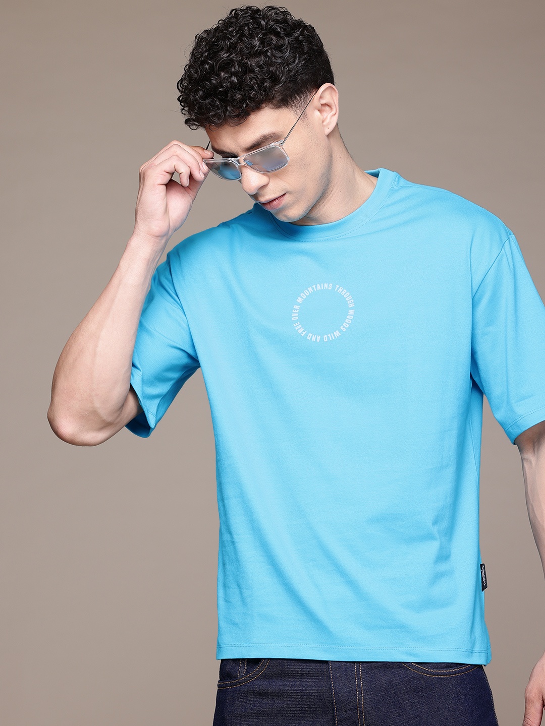 

The Roadster Lifestyle Co. Relaxed Fit Pure Cotton T-shirt, Blue
