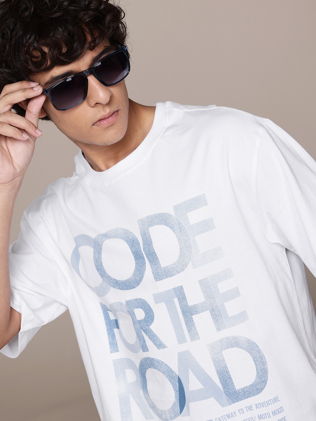 

The Roadster Lifestyle Co. Typography Pure Cotton Relaxed Fit T-shirt, White