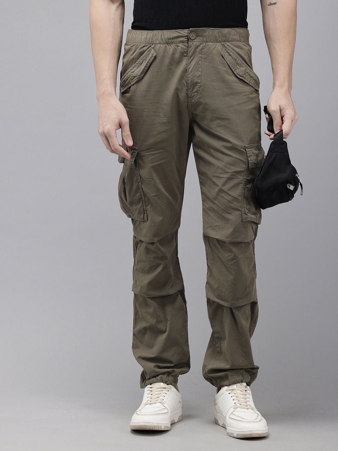 

U.S. Polo Assn. Denim Co. Men Straight Fit Cargos Trousers, Olive