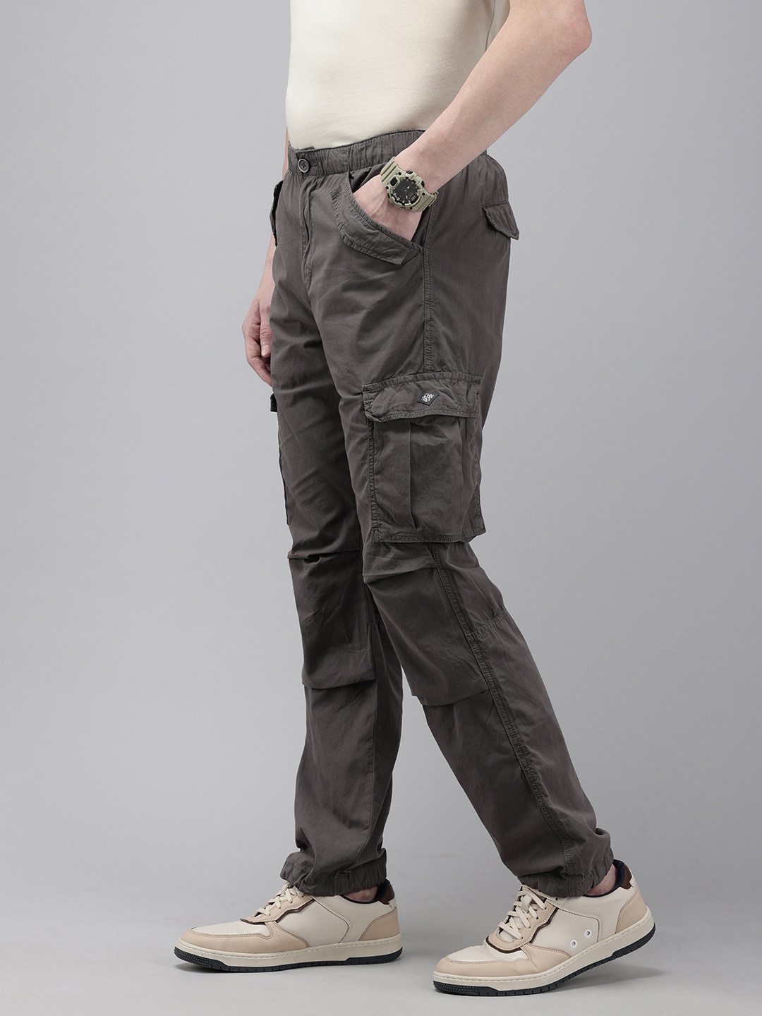 

U.S. Polo Assn. Denim Co. Men Straight Fit Cargos Trousers, Grey