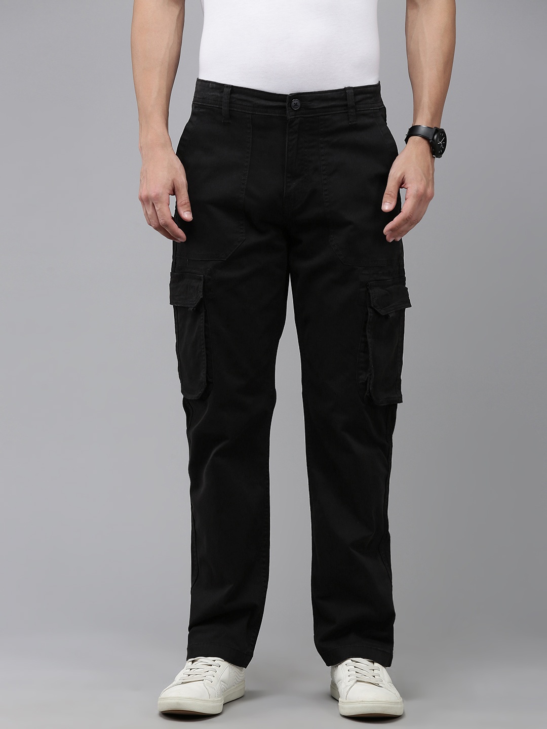 

U.S. Polo Assn. Denim Co. Men Slim Fit Cargo Trousers, Black