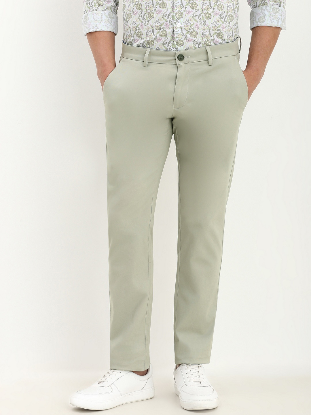 

Allen Solly Men Smart Slim Fit Chinos, Green